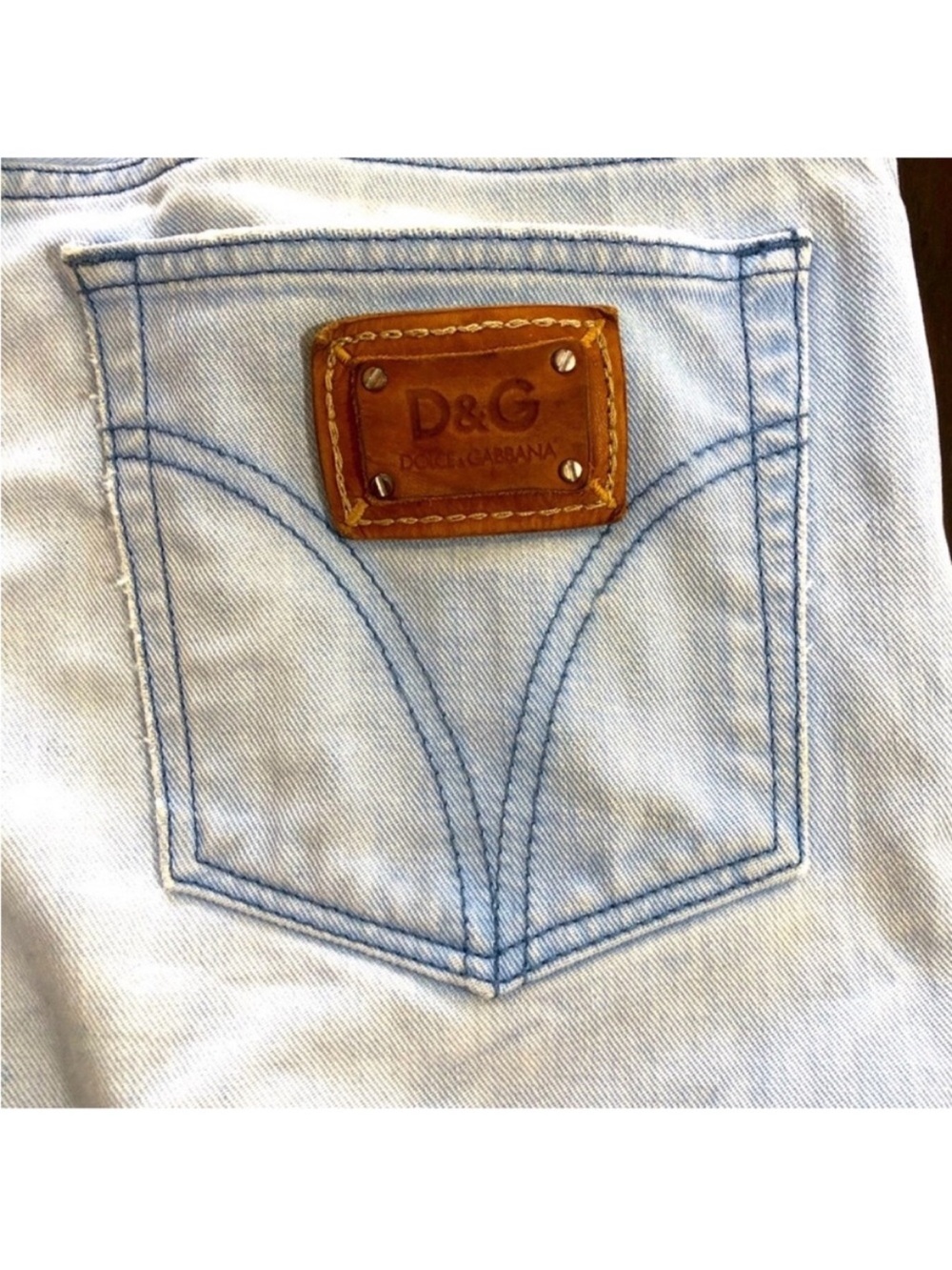 VTGE D&G Dolce & Gabbana LightBlue Faded Wash MAGIC
Strght 33x29 Y2KJeans Unisex